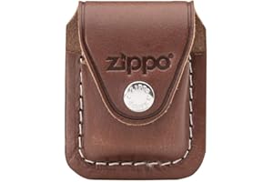 Zippo Futerał na Pasek do Zapalniczki Sztormowej, ze Skóry, Praktyczna Torba z Klipsem, Brązowa