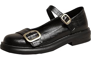 LROEY REOLY Scarpe Mary Jane da Donna con Tacco Largo, Pompe a Basso Tacco Punta Rotonda Fibbia Quotidiana Scarpe Semplici Scarpe da Festa, Numero 33-43
