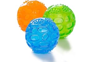 ACEONE Hundespielzeug Quietschball Spielzeug, 3 Stücke Naturkautschuk Gummi Bälle Spielzeug für Große und Kleine Hunde