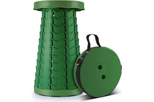 UNIKS Sgabello Pieghevole da Campeggio Portatile,Sedia Portatile Regolabile in Altezza per pesca, BBQ, Esterni.Carico Massimo 396LB/180KG(Verde)