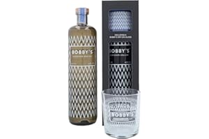 Bobby's Schiedam Dry Gin 70cl Coffret Cadeau Avec un Verre de Gin - Mélange Exceptionnel de Botaniques Indonésiens et d'Ingrédients Traditionnels du Gin - 42% ABV - Bouteille Premium
