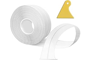 TAOYIO Plinthe Souple Autoadhésive,12M PVC Plinthe Adhesive20x20mm, Plinthe Cuisine Corniere PVC Autocollante pour Cuisine et salle de bain 2x2 blanc