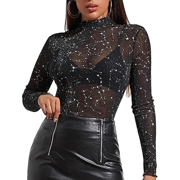 Glitter-bovenstuk voor dames, 3/4-mouwen, pailletten, blouses, V-hals