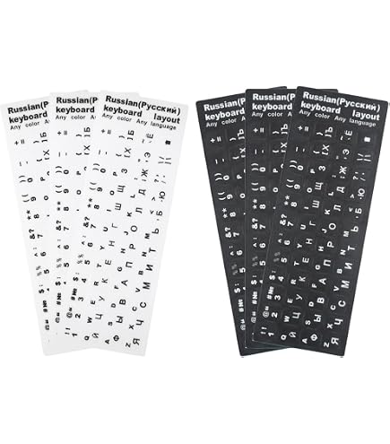 Autocollants Touches Clavier AZERTY/QWERTY – Blanc Sur Noir, Universel, Marque Takeurop, France
