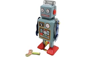 F Fityle Carica Il Robot da Passeggio del Giocattolo di Banda stagnata Collezione di Giocattoli a orologeria Vintage per Il Regalo di Compleanno del Giocattolo