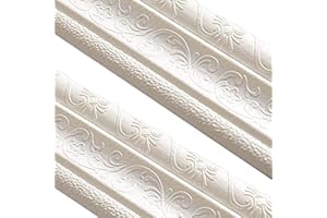 CUCUFA Wallpaper Border Self Adhesive Foam Border Molding Trim 3d Waterproof Wall Edge Sticker 2.35m 2PCS 2 wallpaper border