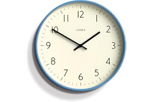 Jones Clocks® Studio Orologio da parete rotondo - Orologio rotondo - Orologio moderno - Orologio da cucina - Orologio da soggiorno - Orologio da ufficio - Quadrante facile da leggere -30cm (Blu medio)