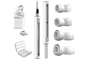 4 Paar Ersatz-Ohrstöpsel für AirPods Pro/AirPods Pro 2 Aufsätze mit Loch zur Geräuschreduzierung, 3 in 1 Airpods Reinigungsset mit Cleaner Stift, Airpods Pro Silikontips mit Aufbewahrungsbox- XS/S/M/L