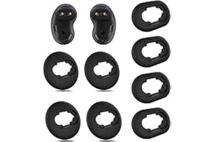 JUGCUT 4 Pairs Ear Buds Replacement Tips Suitable for Samsung Galaxy Buds Live, Small & Large Silicone Replacement Tips SM-R180 Bluetooth Headset Silicone Cover (Black)