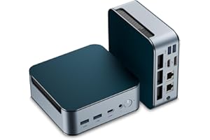 ESSLOREX Mini PC Ryzen 5 7430U avec Double LAN, 16 Go de RAM DDR4 512 Go PCIE 3.0 SSD, Mini Ordinateur de bureau à triple écran 4K, Win 11 Pro, Wi-Fi 6/BT 5.0 pour bureau à domicile/jeux/bureau Mini Computer