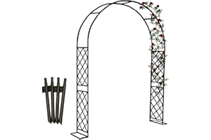 ARTSIM Arche Jardin pour Grimpantes, Arceau à Rosier Grande, pergola en Metal, Arche de Mariage Acier 140cm 180cm 200cm 240cm 280cm 350cm 370cm (Color : Noir, Size : 370cm x 250cm)
