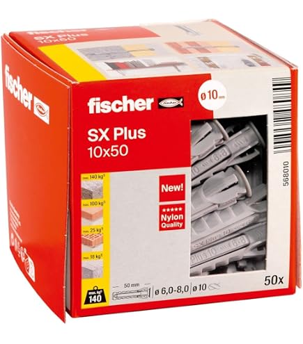 Fischer Rohrclip RC IEC 40 – Für 11-mm-Profilschienen, Koppelbar, Mit Langloch, 40 Stück, Nylon