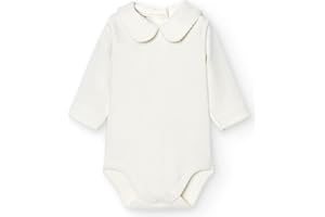 BABIDU Body Neonato a Maniche Lunghe in Cotone 100%, Body Neonato con Collo Elegante, Tessuto Morbido e Traspirante Anallergico per Pelli Sensibili, Abbigliamento Unisex per Neonato e Bambina