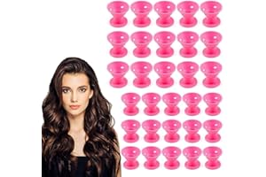 SGERUFZ 30x Bigodini in Silicone Senza Calore, Regalo per Lei, per Acconciature Senza Sforzo, Heatless Hair Curlers, Ricci Senza Calore (15 grandi, 15 piccoli) (Rosa)