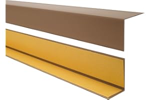 QUEST Cornière PVC Rigide Autoadhésive – Baguette d’Angle de Protection en PVC Dur pour Mur et Rebord – Profilé de Coin – 50x50mm, 150cm, marron