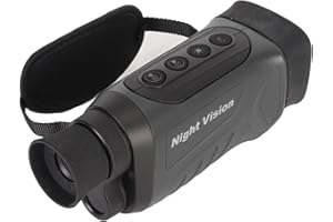 PUSOKEI Monocular with 6x Optical Zoom, 8x Digital Zoom for Night Hunting, Camping, and Wildlife Tracking, 2.5K UHD Video Recording, 984ft Viewing Distance (Black)