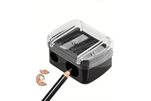 NINFEIQI 3PCS Dual Make Up Sharpener, Cosmetic Sharpener for Eyebrow Pencil, Eye Liner, Lip Liner and Brow Pencil, Black