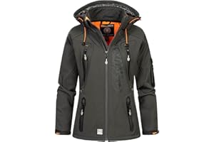 Geographical Norway Tislande Lady – damska kurtka softshell z kapturem, wodoszczelna, outdoorowa, wiatroszczelna, do aktywności na świeżym powietrzu, wędrówek, jazdy na nartach, na jesień, zimę,