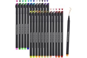 FUNNASTING Fineliner Stifte, Beupro 24 Farben Fineliner Set Pigment Liner Set — Feine Filzstifte 0.4mm Spitze, Ideal für Kalligraphie, zum Präzisionszeichnen, Schreiben, Malen für Erwachsene, Comics, Mang