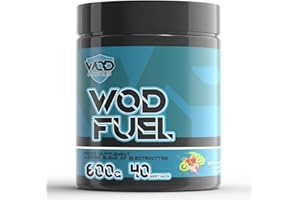HELLENIA WOD FUEL Intra Workout Supplement for Functional Fitness - Cluster Dextrin, Citrulline, Taurine, BCAA's, Glutamine, Electrolytes - Workout Fuel by WOD Powders - 600g (Strawberry and Kiwi)