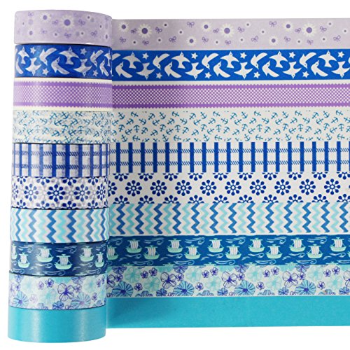 UOOOM 10 Rolls Beautiful Washi Tape Masking Tape deko klebeband buntes Klebebänder DIY scrapbook deko (Design 9032) - 3