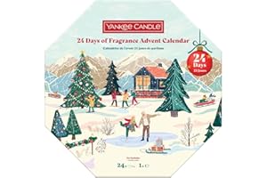 Yankee Candle Calendrier de l'Avent 2025 « 24 days of fragrance » - Contenu : 24 bougies chauffe-plat et 1 photophore