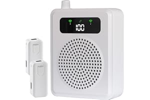 QEEKADA Amplificador de Voz portátil para Profesores, Amplificador de Voz inalámbrico con lavalier micrófonos, Sistema PA 2000mAh Recargable Personal para Aula, guías turísticas, Hablar, Salle de classe