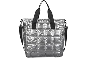 AZURAOKEY Sac fourre-tout matelassé en coton matelassé pour femme, sac à bandoulière rembourré en duvet d'hiver