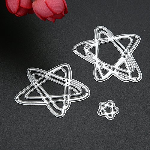 Amazingdeal365 3PCS Sterne Metall Form Stanzschablonen Schablonen Schneiden DIY Dekor Sammelalbum Karten Buchzeichen Lesezeichen als Geschenk für Freunde Geburtstag Kinder,Kindergarten Hobby Schule Handarbeit Unterricht usw. Ein tolles Geschenk! - 4