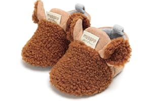 Dazzerake Chaussures Premier Pas pour Bébé Garçon Fille 0-18 Mois Chausson Antidérapant Forme de Mouton Chaussures Bébé Hiver