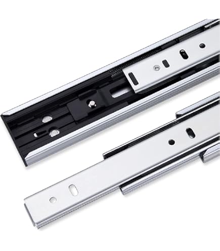 Lot De 2 Glissières De Tiroir Noires à Extension Complète