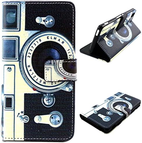 RoseMann PU Leather Stand Flip Wallet Case Cover with Magnetic Clasp and Credit Card Slots for Sony Xperia M4 Aqua