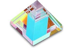 HDCRYSTALGIFTS K9 Optisches Glas Kristalllinse Pyramide Farbiges RGB-Dispersion Prisma, für Foto, Fotografie, Physik und Dekoration, 20mm