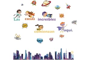 1STEP2DREAM Tablero de anuncios de superhéroe español para aula, decoración escolar, recortes motivacionales para el aula, decoración de tablón de anuncios