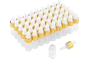 Parfumlism Pipettenflasche 3ml, 50 Stück Mini Pipettenflasche Tropfpipetten Glas für Ätherische Öle Körperöle Flüssigkeiten, inklusive Plastik Pipette und Trichter