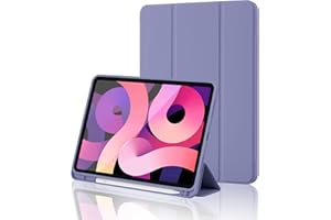 PALKITSEE Custodia Cover per iPad (A16) 11 Generazione 11 Pollici 2025/iPad 10 Generazione 2022 iPad 10,9" con portapenne, Cover Tablet Sottile con Retro in Morbido TPU con Auto Svegliati/Sonno, Blu Grigio