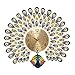 Produktbild PLEASUR 3D Metall Wanduhr Pfau Kristall Kreative Große Moderne Kunst Persönlichkeit Stille Quarz Dekoration Wohnzimmer Schlafzimmer Flur Home Küche Büro Schule Geschenk, Gold