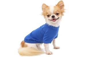 LOPHIPETS Hunde-T-Shirt aus 100 % Baumwolle, für kleine Hunde, Teetasse, Chihuahua, Yorkie, Welpenkleidung, Blau/S