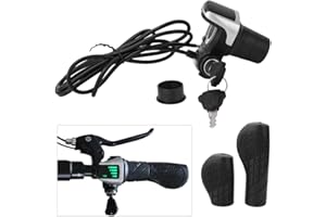 AIGEND E-Bici del acelerador - 36V de la mano del puño del acelerador del manillar del acelerador giro con pantalla LCD y la llave de cerradura eléctrica de la bicicleta de Ebike