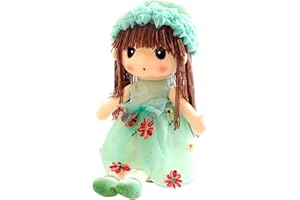 Bvizyelck Muñeca De Trapo, Muñeca De Trapo para Niña con Ropa Y Pelo, Muñeca De Peluche para Niñas, Muñeca De Princesa Rag Doll con Vestido Y Sombrero Extraíbles, Muñeca De Trapo Lavable A Máquina