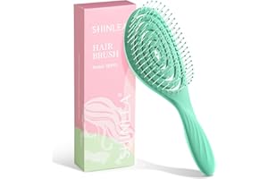 Brosse à cheveux, SHINLEA Brosse à Cheveux Démélant Brosse a Cheveux Ventilée Brosse a Spirale Unique enfant Mouillés, Bouclés, Lisses et à tous les types de cheveux (Vert)