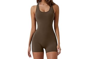 SEAUR Combinaison de Sport Gym Femme Fitness Combishort de Sport sans Manches Dame Jumpsuit Bodysuit Dames Fitness Gym Yoga