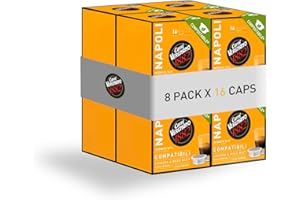 Caffè Vergnano 1882 - 128 pz Capsule Caffè Compatibili Lavazza A Modo Mio Compostabili, Napoli (8 confezioni da 16 capsule)