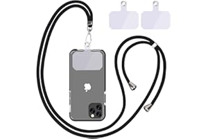 LINKBRO Uniwersalny łańcuszek na telefon komórkowy, smycz na telefon komórkowy, uniwersalny telefon komórkowy wiszący na szyi, z podkładką, smycz na telefon komórkowy, regulowana i zdejmowana, (1 jasny