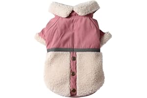 JoyDaog Abrigos para perros pequeños, forro polar, chaqueta cálida para cachorros para el frío invierno, rosa, talla S