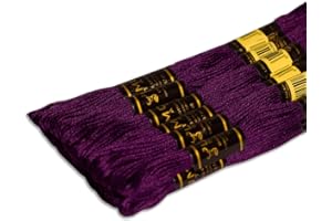 UMC STAG Pack of 12 Premium Embroidery Thread | 100% Egyptian Cotton Premium Skeins | Cross Stitch Embroidery Floss | Oeko TEX Certified Stranded Cotton | Ideal for Arts & Crafts (Dark Purple 102)