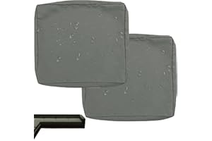uyeoco 1/2/4pcs Funda De Cojín De Asiento De Sofá, Funda De Cojín Impermeable con Cremallera para Exterior e Interior, para Sillas, Sofás en Patios y Jardines(Gray,50x50x5cm(2pc))