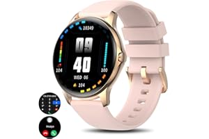 HOAIYO Smartwatch damski z funkcją telefonu, 1,32", zegarek sportowy z pulsometrem, krokomierzem, kalorii, IP68, wodoszczelny, tracker fitness (różowy, 1,32")