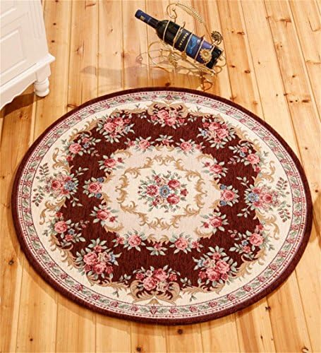 CAIJUN Rugs European-style Round Non-slip Carpet Computer Swivel Chair Mat Bedroom Bedside Rug Makeup Stool Pad Area Rugs ( Color : B , Size : 100cm )