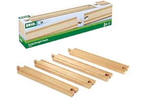 BRIO World - 33341 - Rails Droits Longs 216 mm - Accessoire pour circuit de train en bois - Jouet pour garçons et filles à partir de 3 ans
